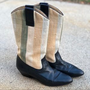 Vintage Southwestern Blanket Cowboy boots